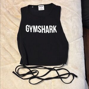 Gymshark Black Sleeveless Top with White Logo